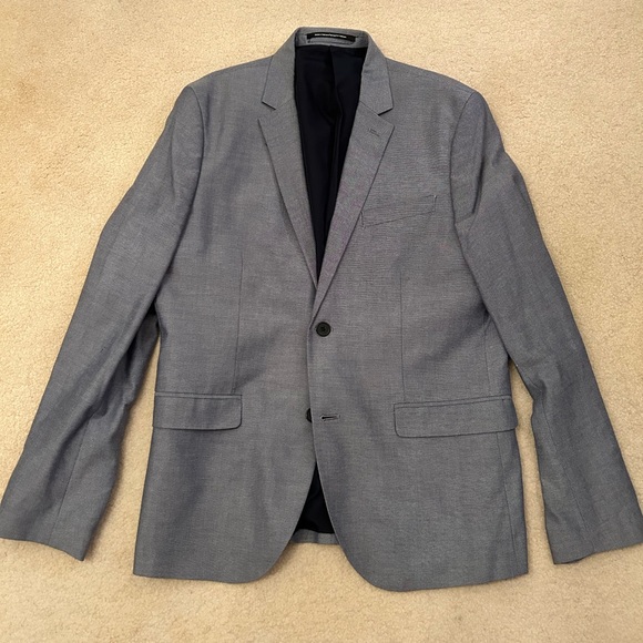 H&M Other - H&M Blue Sports Coat Blazer with Navy Blue Elbow Patches Size 42R